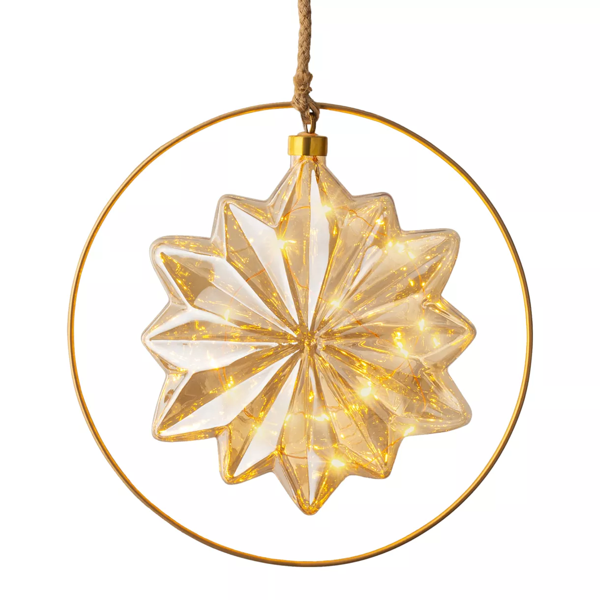 1 Micro LED etoile BO intŽrieur dia26.00-L8.00cm-15L ambre/blanc classique