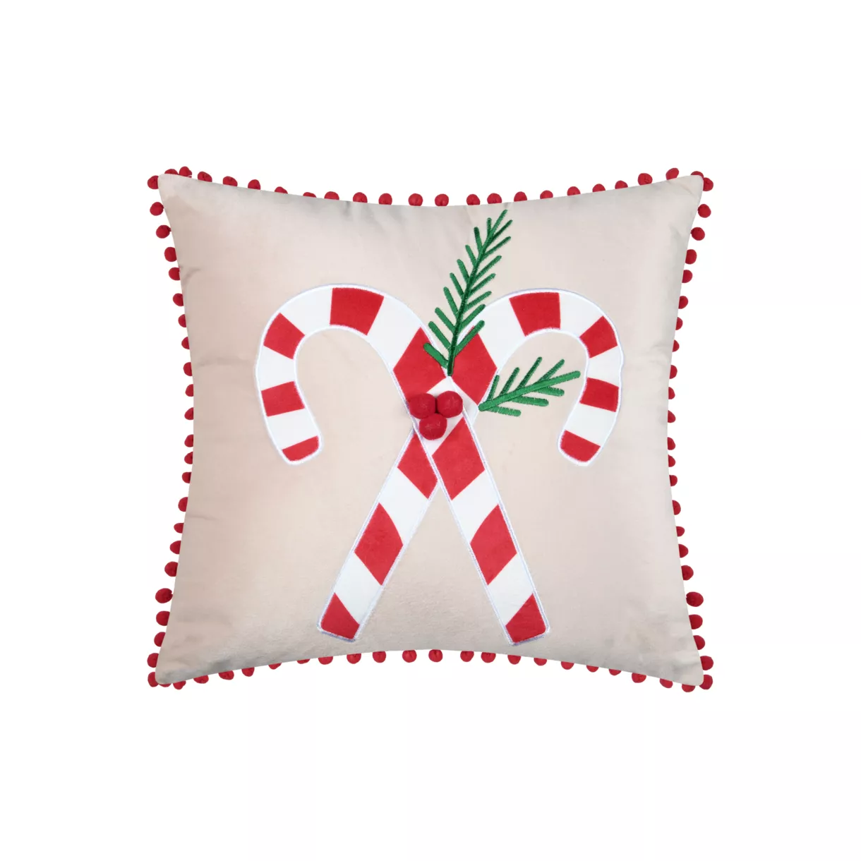 Kerst kussen vierkant fluweel (45 x 45 cm) Lucien Rood