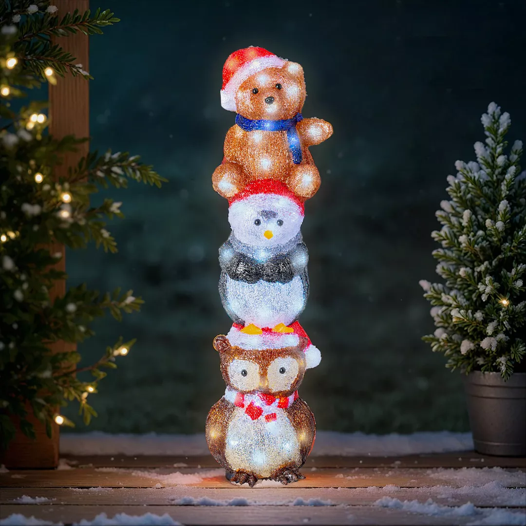 Animaux lumineux 80 LED (H63 cm) Pyramide Blanc froid