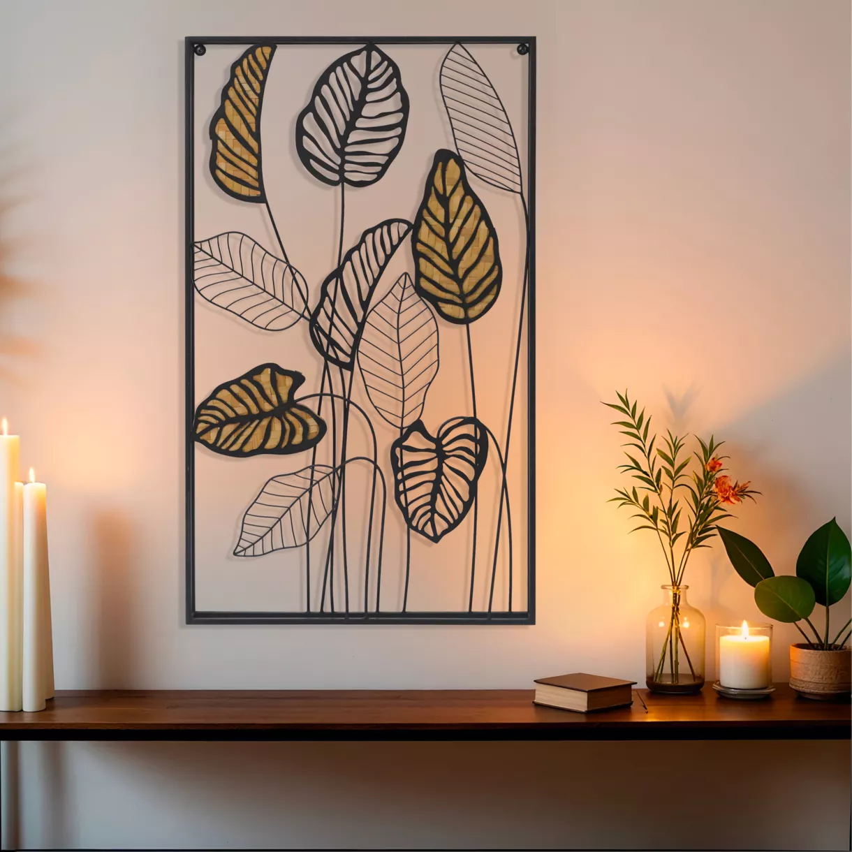 Decoration murale feuille H 82 cm 