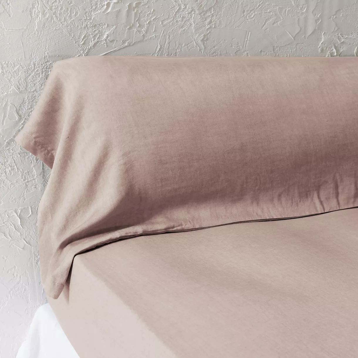 Funda de cojín travesaño francés lyocell Tencel™ lavado (27 x 185 cm) Olivia Rosa rubor