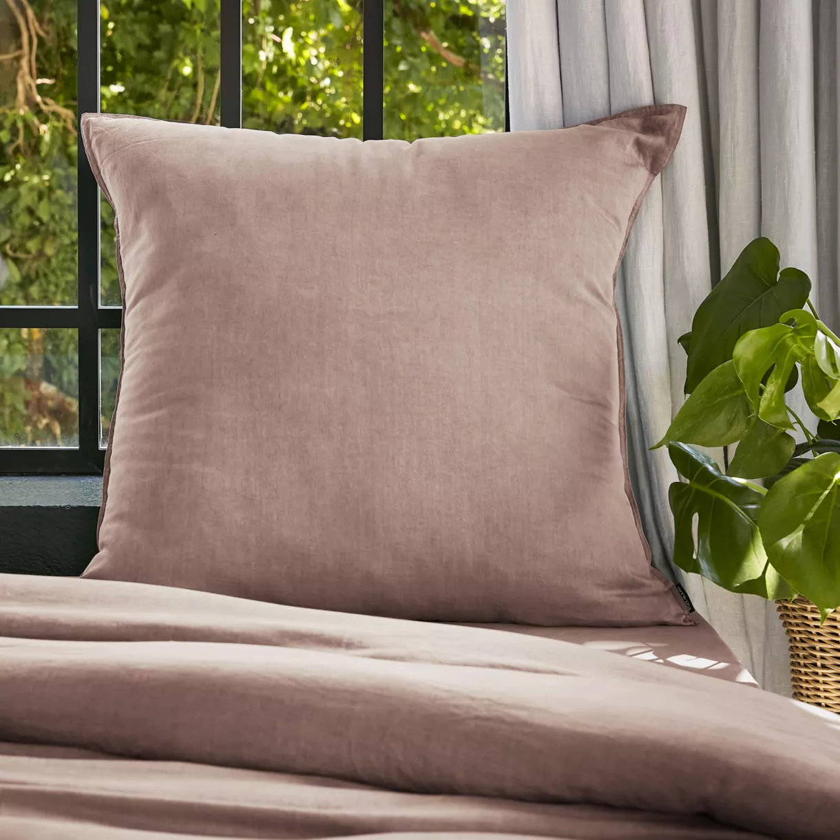 Taie d'oreiller carrée lyocell Tencel™ lavé (80 x 80 cm) Olivia Rose blush