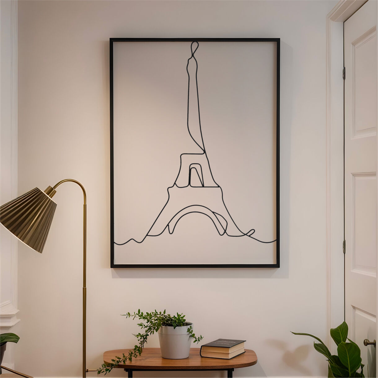 Metalen wanddecoratie (H80 cm) Eiffeltoren Zwart