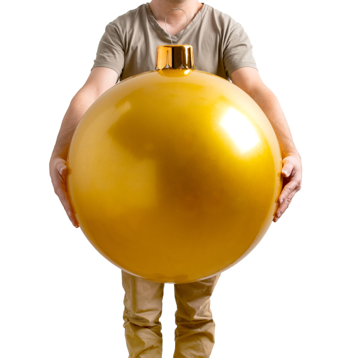 Bola grande de navidad hinchable D65 cm Oro 1