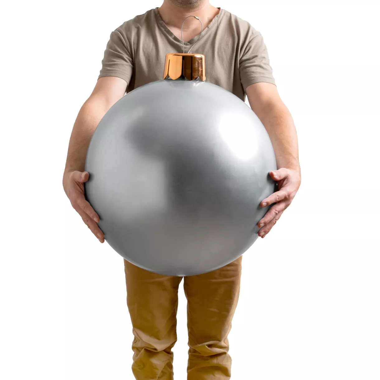 Bola grande de navidad hinchable D45 cm Plata 1
