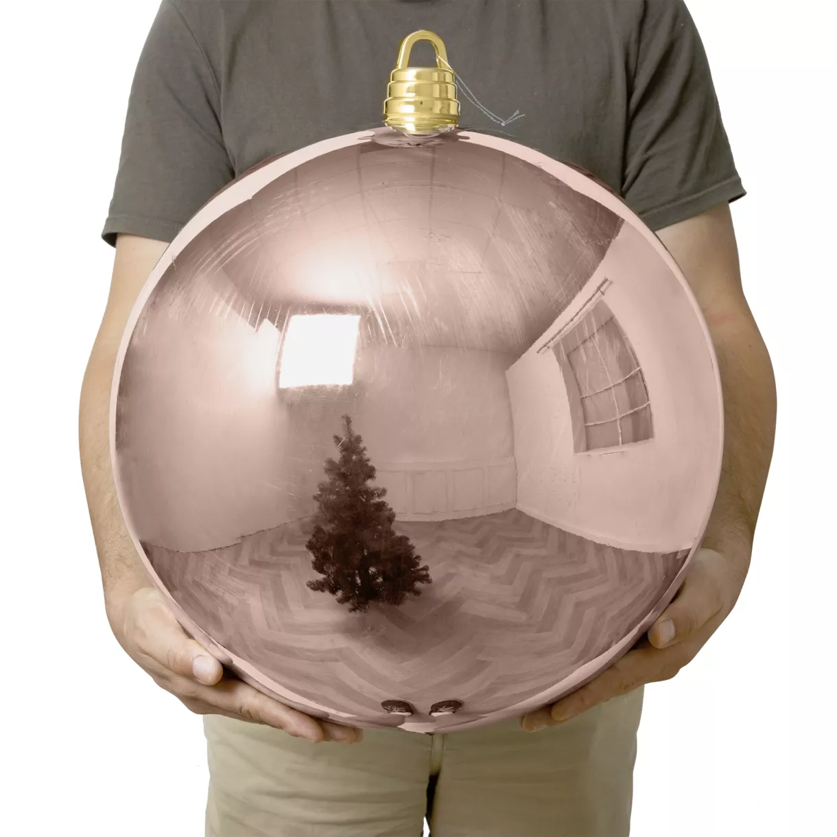 Boule de Noël (D400 mm) Alpine XXL Rose poudré 1