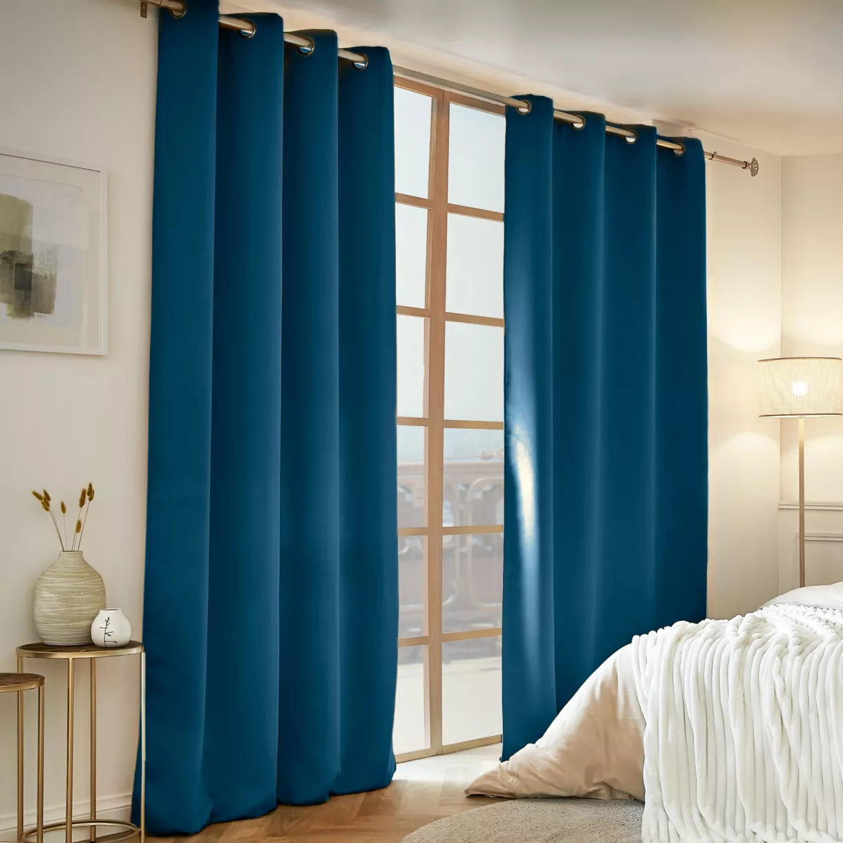 Rideau obscurcissant thermique (140 x 280 cm) Calore Bleu pétrole