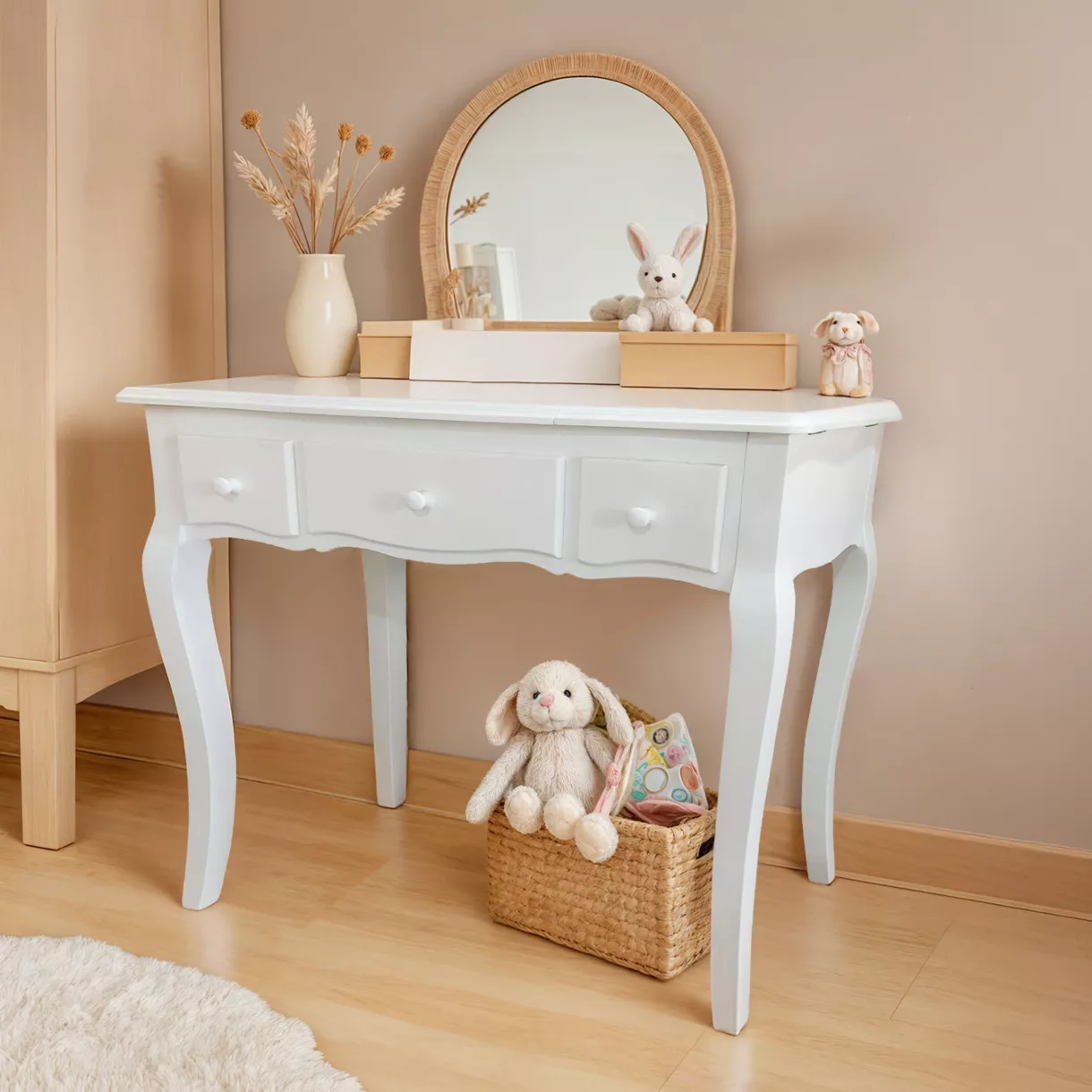 Houten kinderkapper (H115 cm) Romy Wit