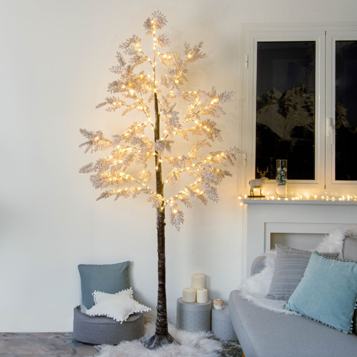 Arbre lumineux Milone H210 cm Blanc chaud 1