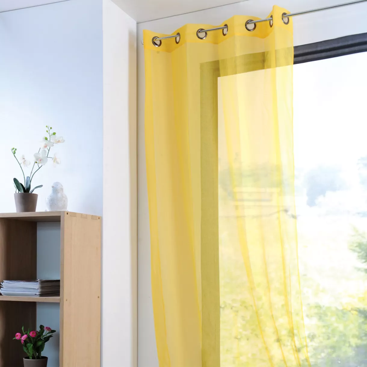 Voilage œillets (135 x 260 cm) Monna Jaune