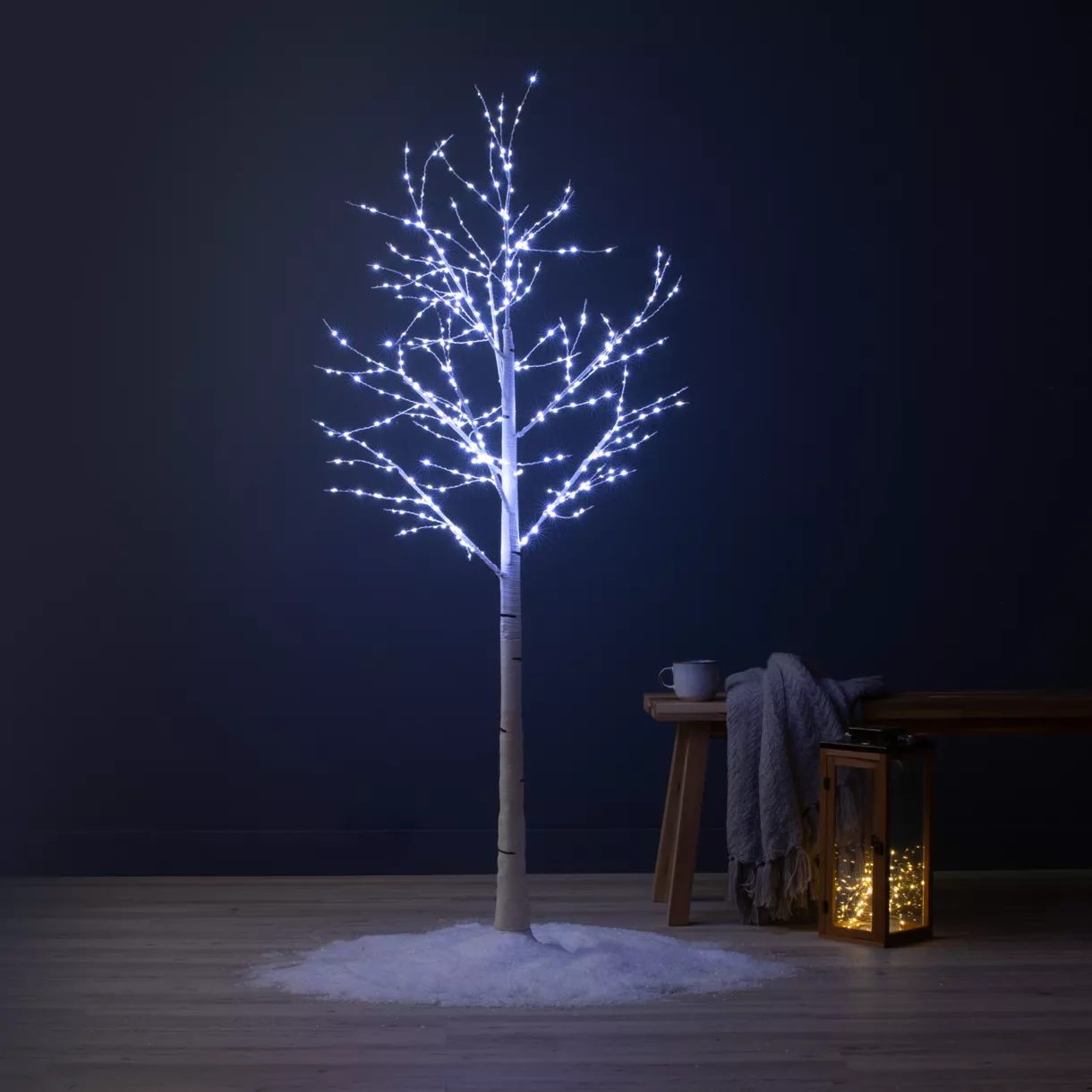 Abedul luminoso Wills Micro LED alto 150 cm Blanco frío 1