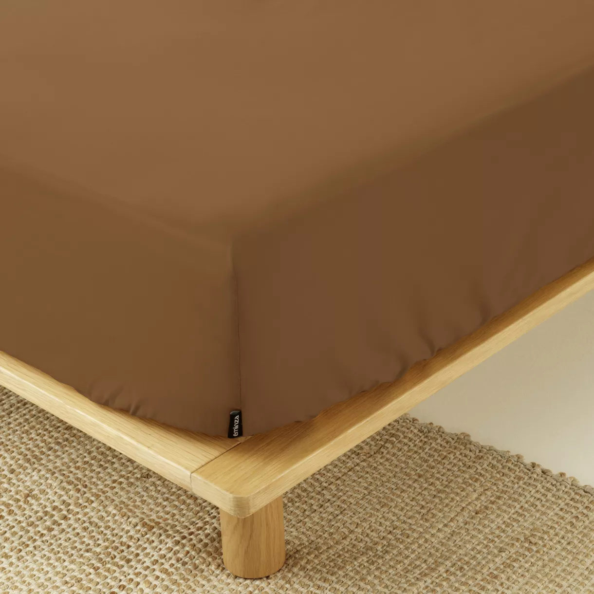 Drap housse percale de coton (90 x 190 cm) Cali Cappuccino