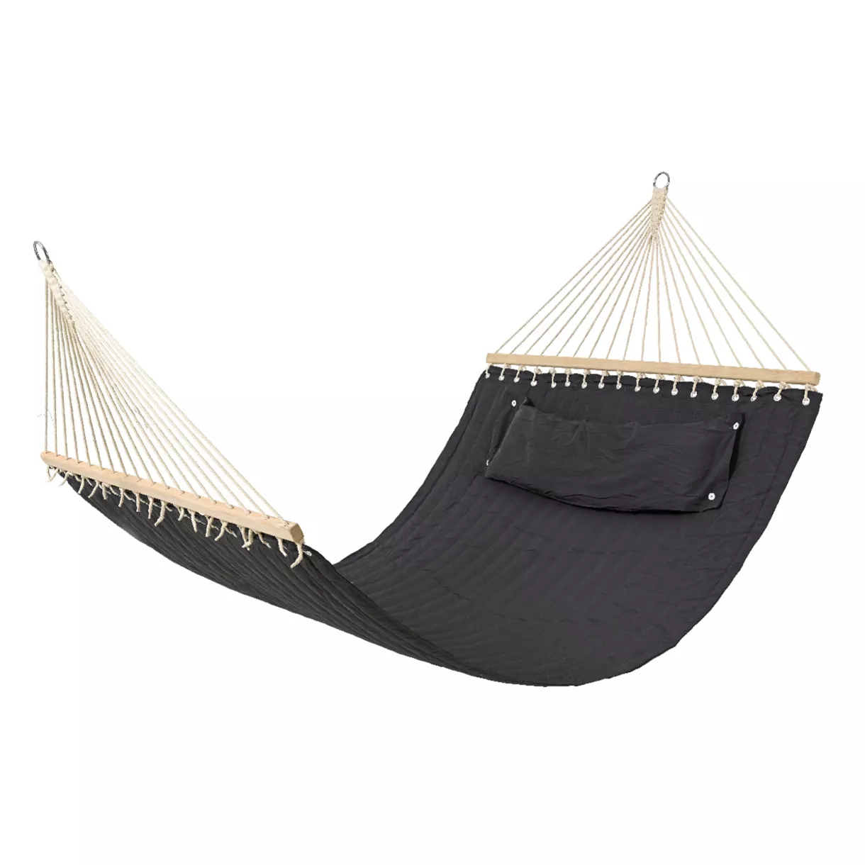 1 Chaise hamac polyester L200-W140-H2.50cm gris fonce PREMIUM 2 PERSONNES