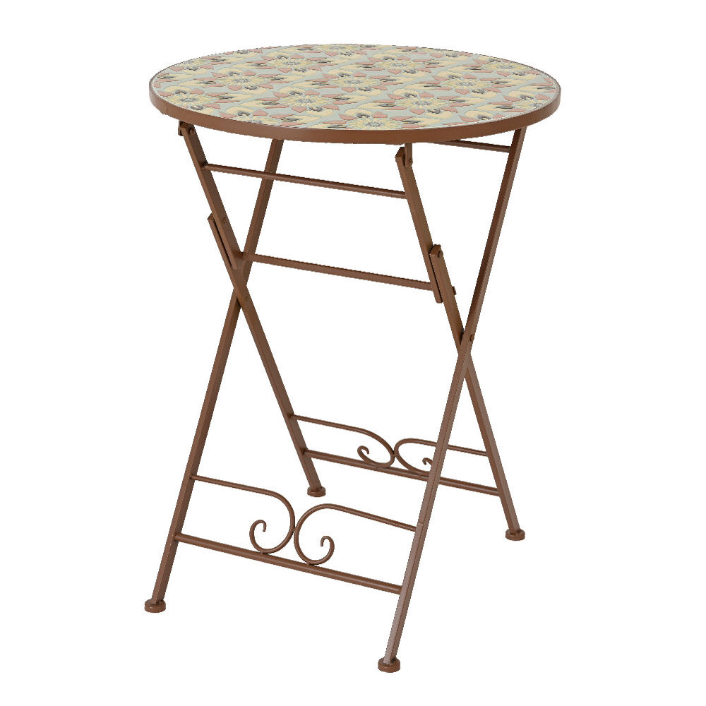 1 Lyon table de bistrot mosaique dia58.00-H76.00cm brown