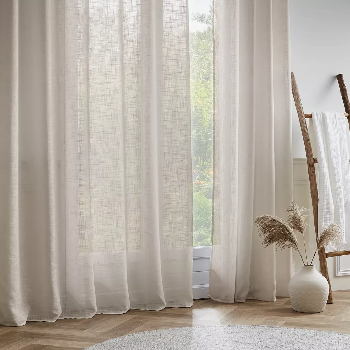 Visillo con ojales efecto lino (180 x 240 cm) Robin Beige