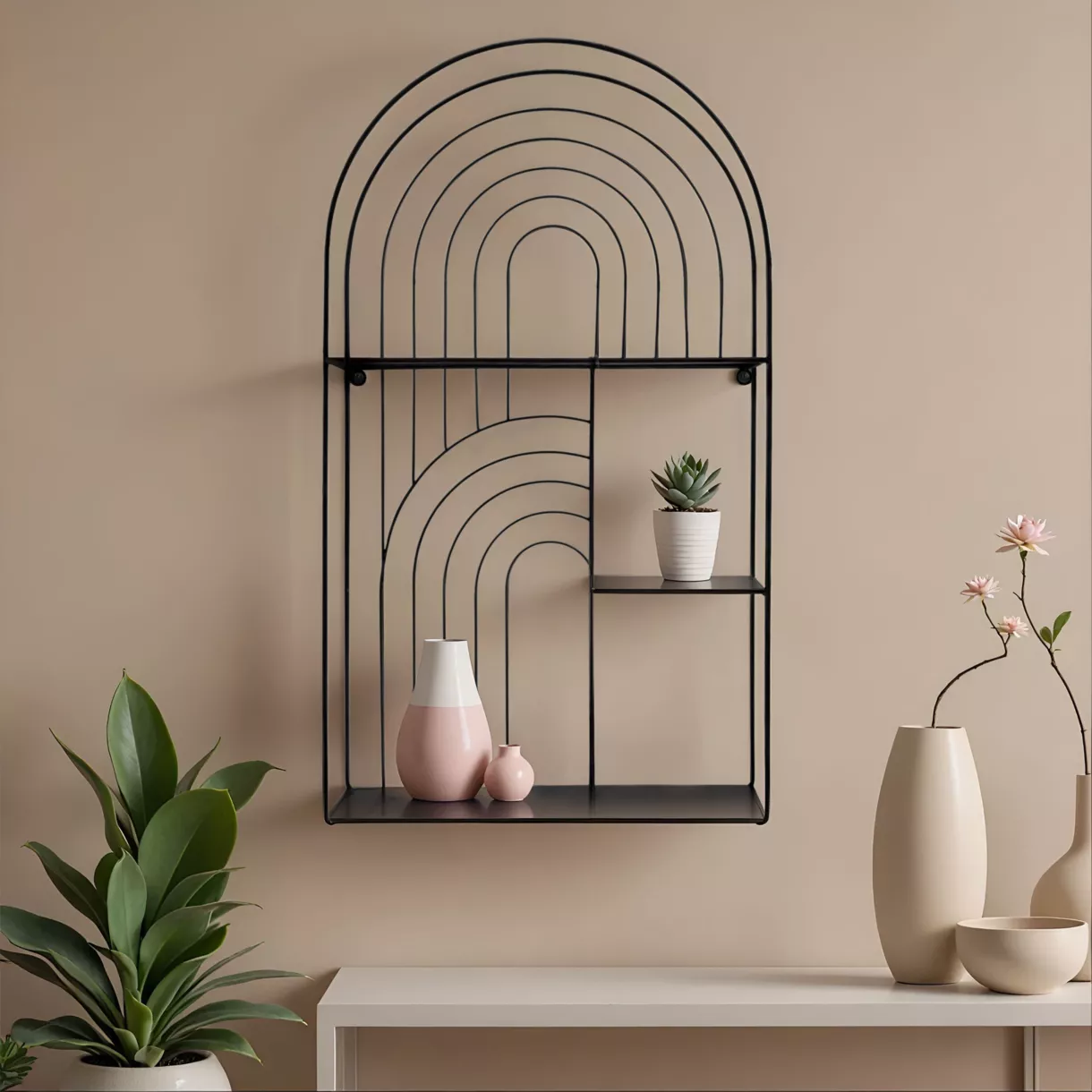 Estante de pared metal de 3 niveles (A70 cm) Tiggy Negro  