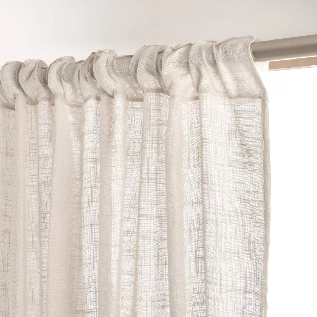 Voilage galon fronceur effet lin (280 x 240 cm) Robin Beige