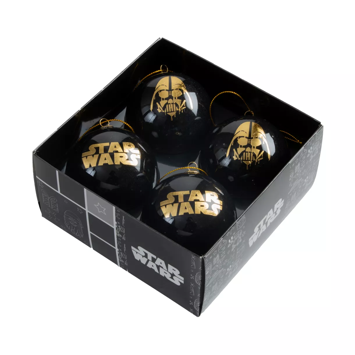 Set de 4 bolas de Navidad (D75 mm) Disney Star Wars Negro 1
