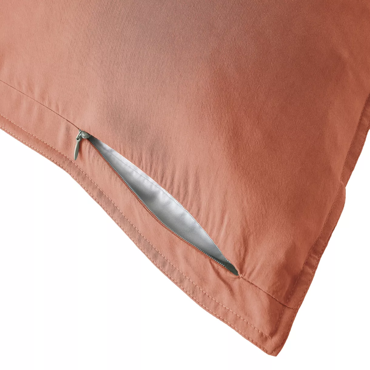 Taie d'oreiller carrée lyocell Tencel™ lavé (80 x 80 cm) Olivia Terracotta