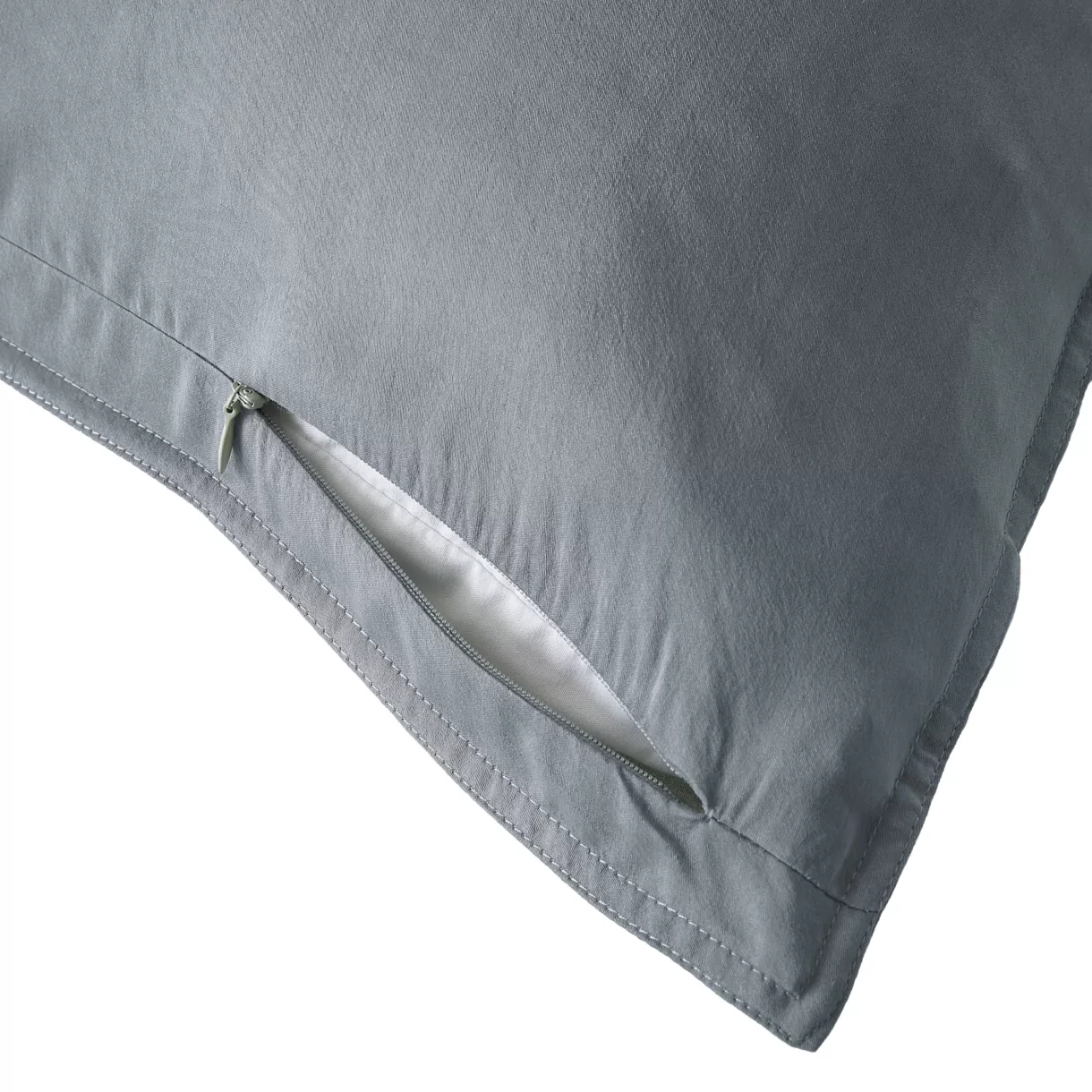 Taie d'oreiller carrée lyocell Tencel™ lavé (80 x 80 cm) Olivia Bleu stone