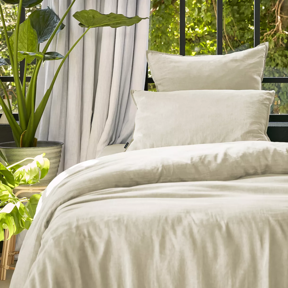 Bettbezug aus gewaschenem TENCEL™ Lyocell (140 x 200 cm) Olivia Beige pampa