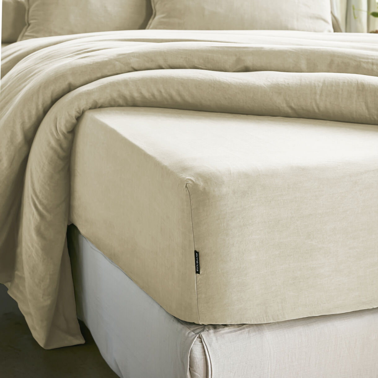 Lenzuolo con angoli in lyocell Tencel™ (90 x 200 cm) Olivia Beige pampa