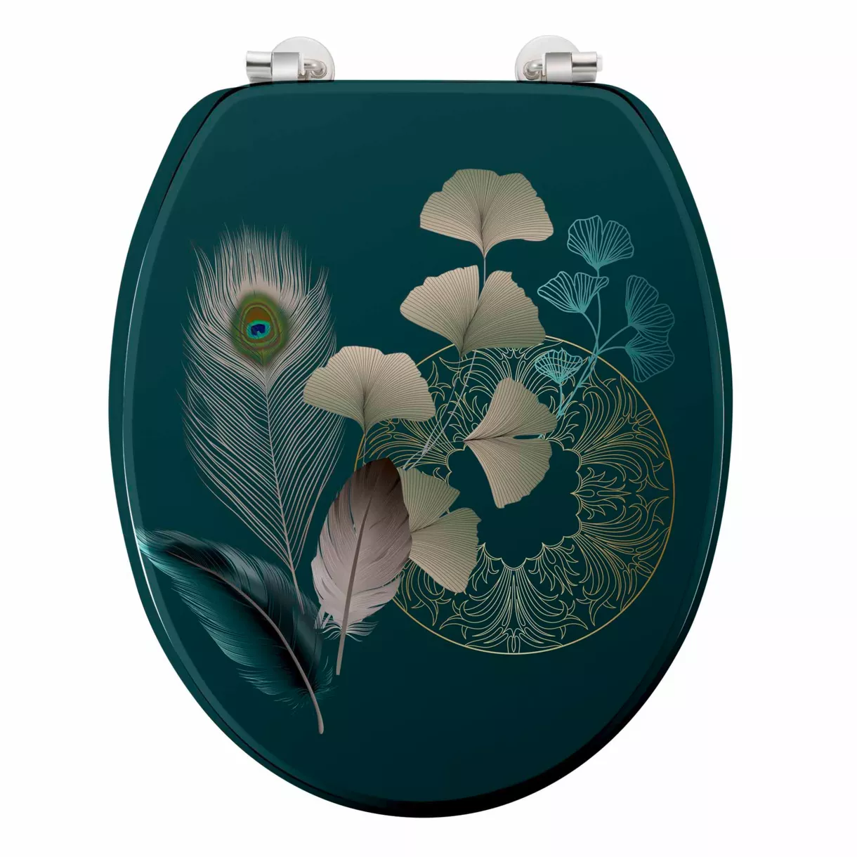 Abattant WC (37 x 45,5 cm) Ginkoblue, MDF ImprimŽ