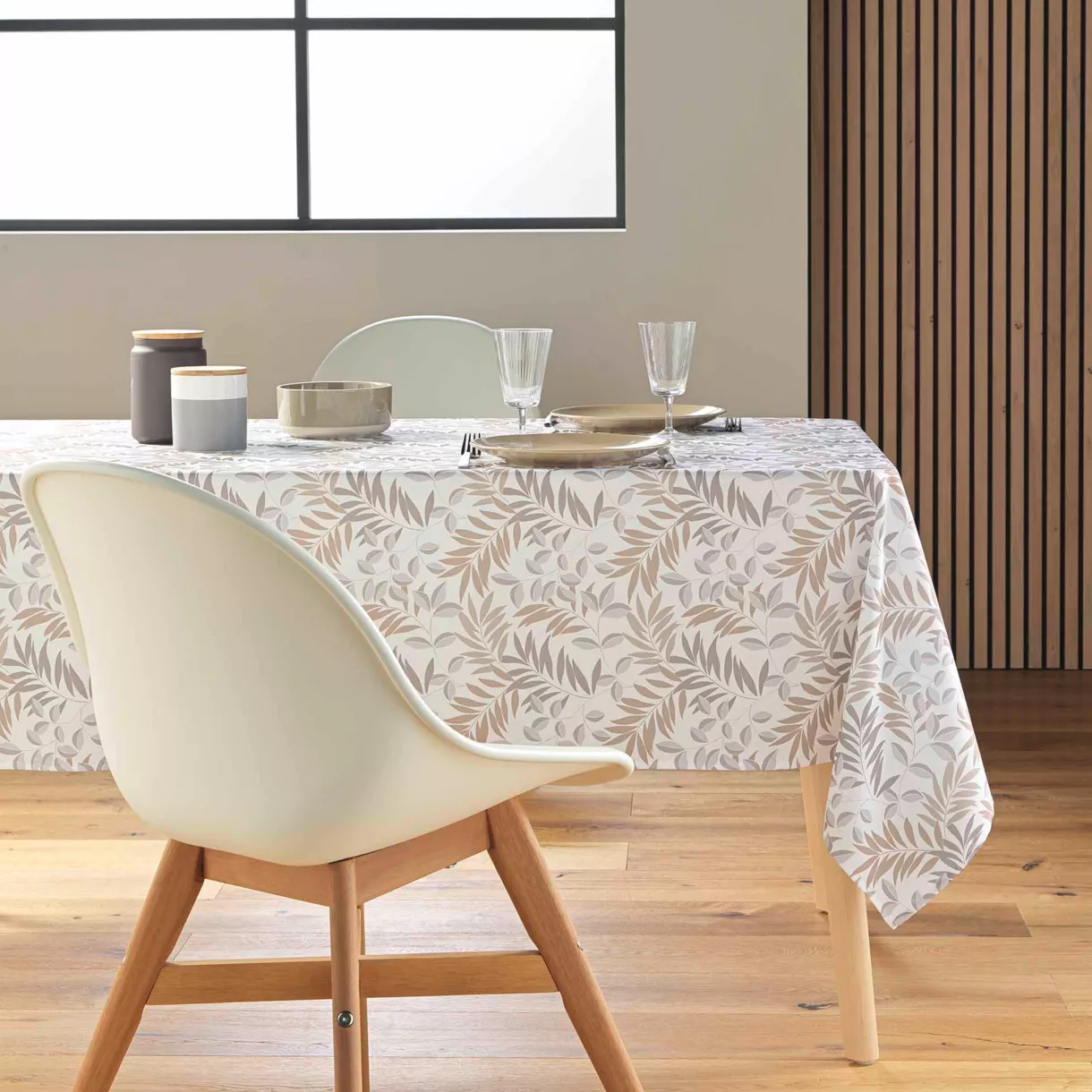 Nappe Rectangle (145 x 240 cm) Nedelia Naturel, Polyester ImprimŽ