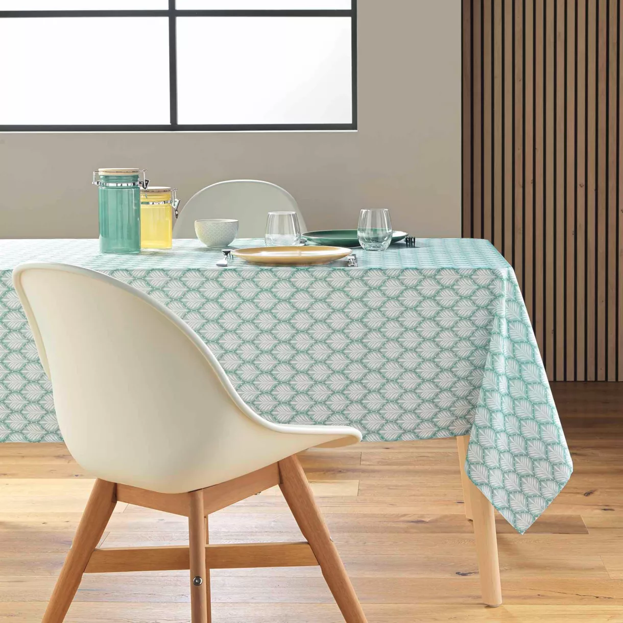 Rechthoekig vlekbestendig tafelkleed (145 x 240 cm) Davia Saliegroen