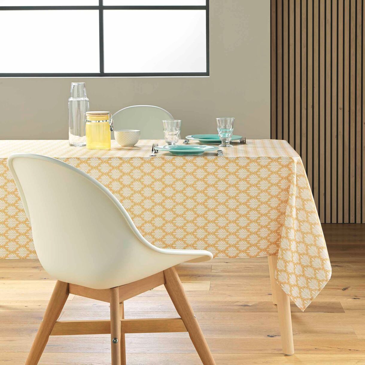 Nappe Rectangle (145 x 240 cm) Davia Jaune, Polyester ImprimŽ