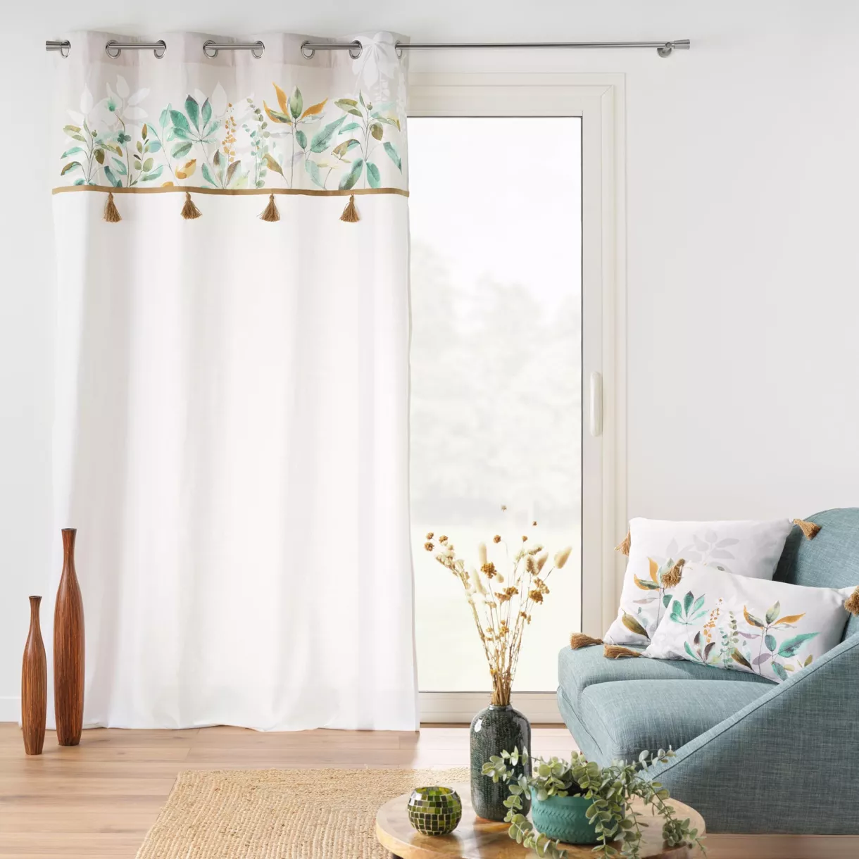 Rideau ˆ Oeillets (140 x 240 cm) Dilaris, Coton / Polyester avec Top