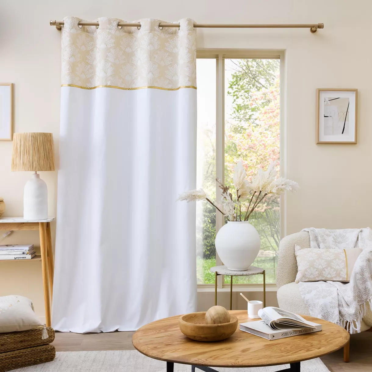 Rideau ˆ Oeillets (140 x 240 cm) Majestia, Coton & Polyester