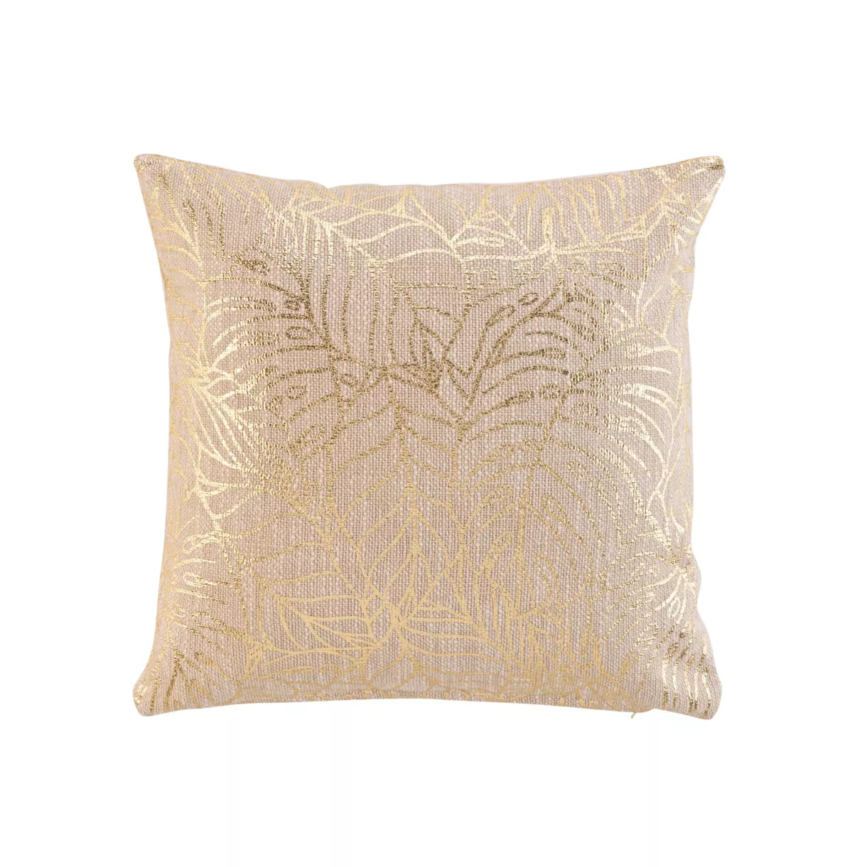 Coussin DŽhoussable (40 x 40 cm) Solea Or, Polycoton ImprimŽ MŽtallisŽ