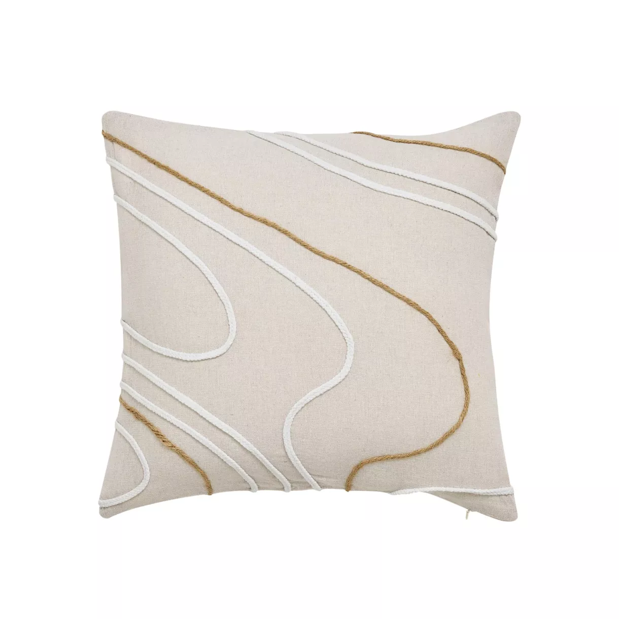 Cojín cuadrado de tela de algodón (45 x 45 cm) Lacia Beige
