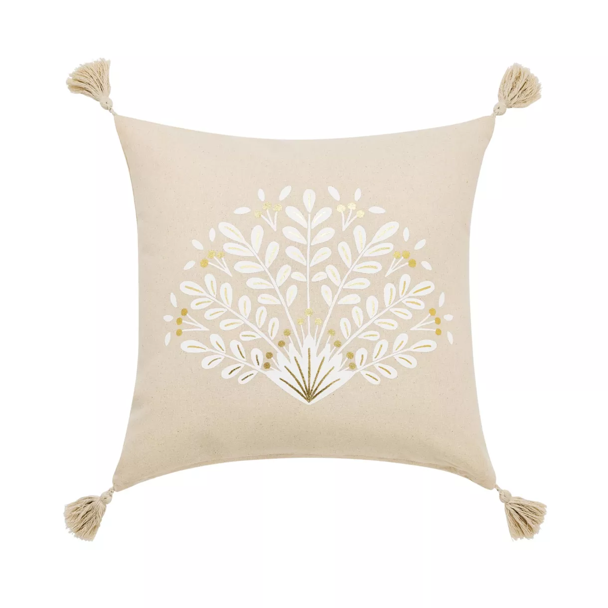 Cojín cuadrado de tela de algodón (45 x 45 cm) Majestia Beige