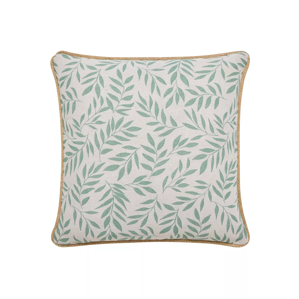 Coussin DŽhoussable (45 x 45 cm) Naya Sauge, Polycoton ImprimŽ et Jute