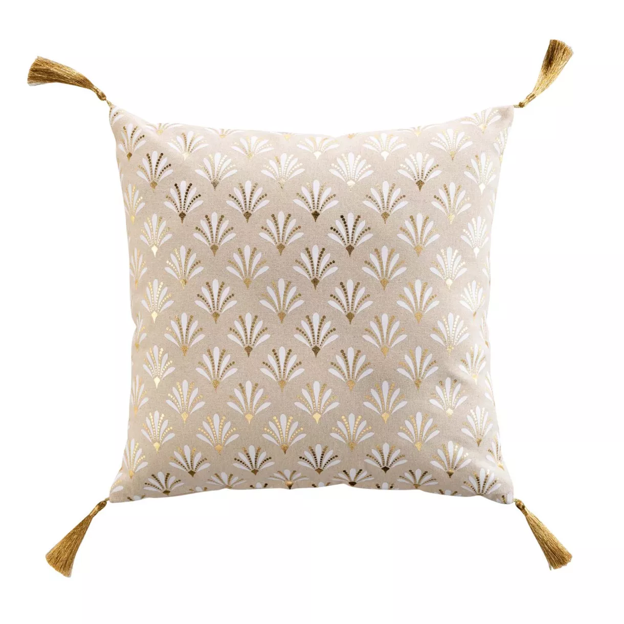Cojín cuadrado de tela de algodón (40 x 40 cm) Rafina Beige
