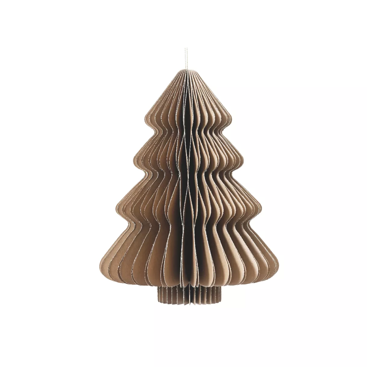 Papieren kerstboom om op te hangen (H15 cm) Magnetische Sluiting Bruin