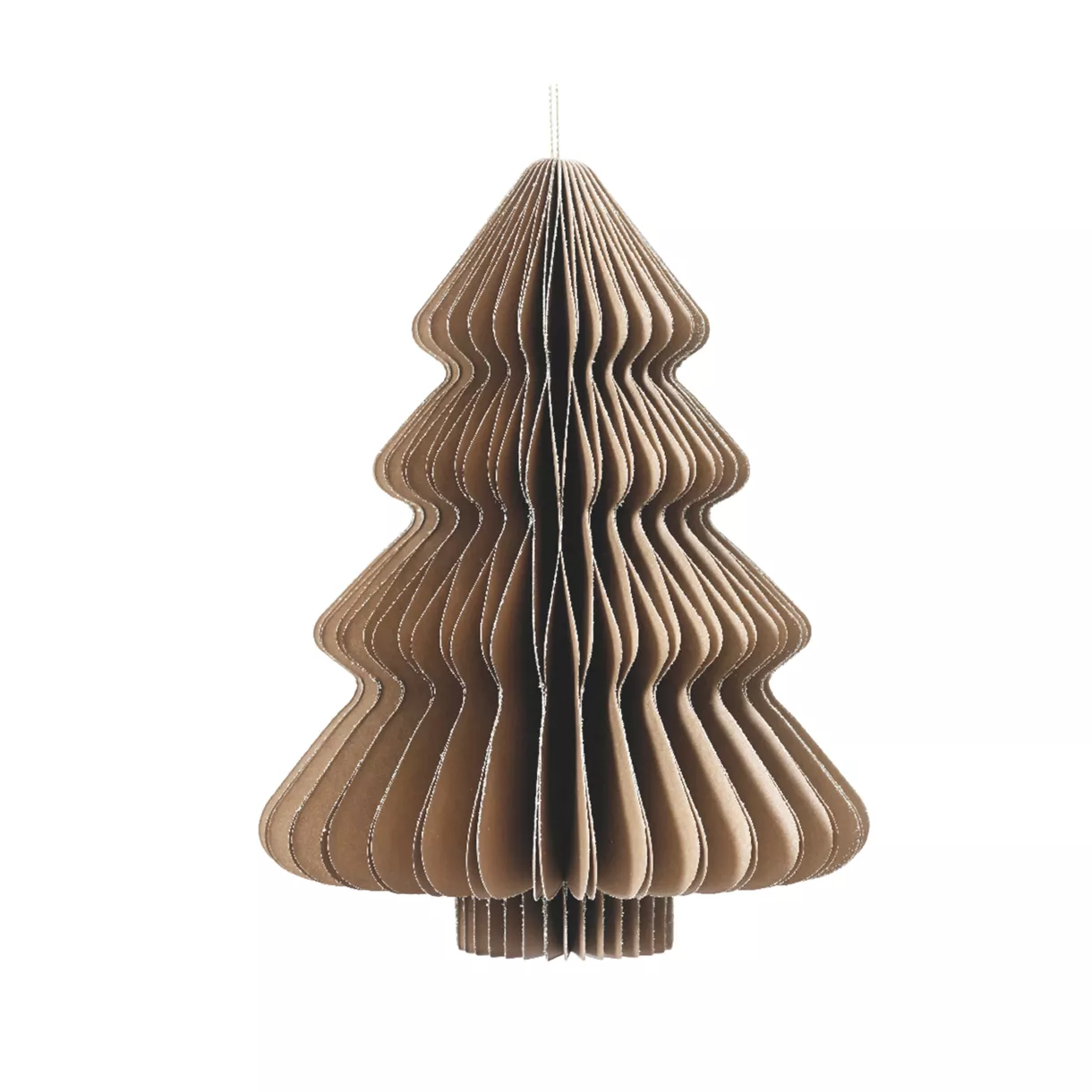 Papieren Hangende Kerstboom (H40 cm) Magnetische Sluiting Bruin