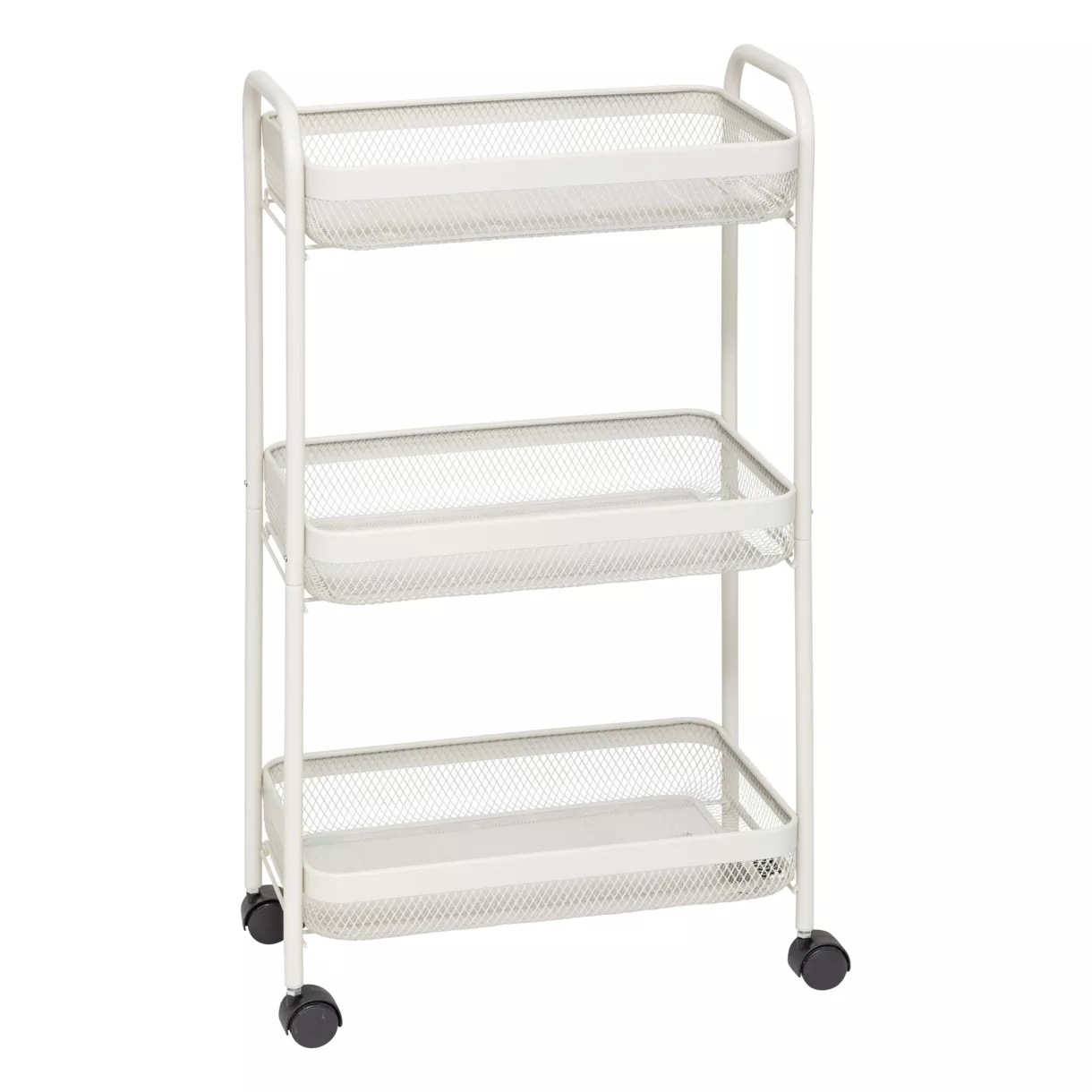eminza Desserte à roulettes 3 niveaux en métal (H75 cm) Mayaj Beige