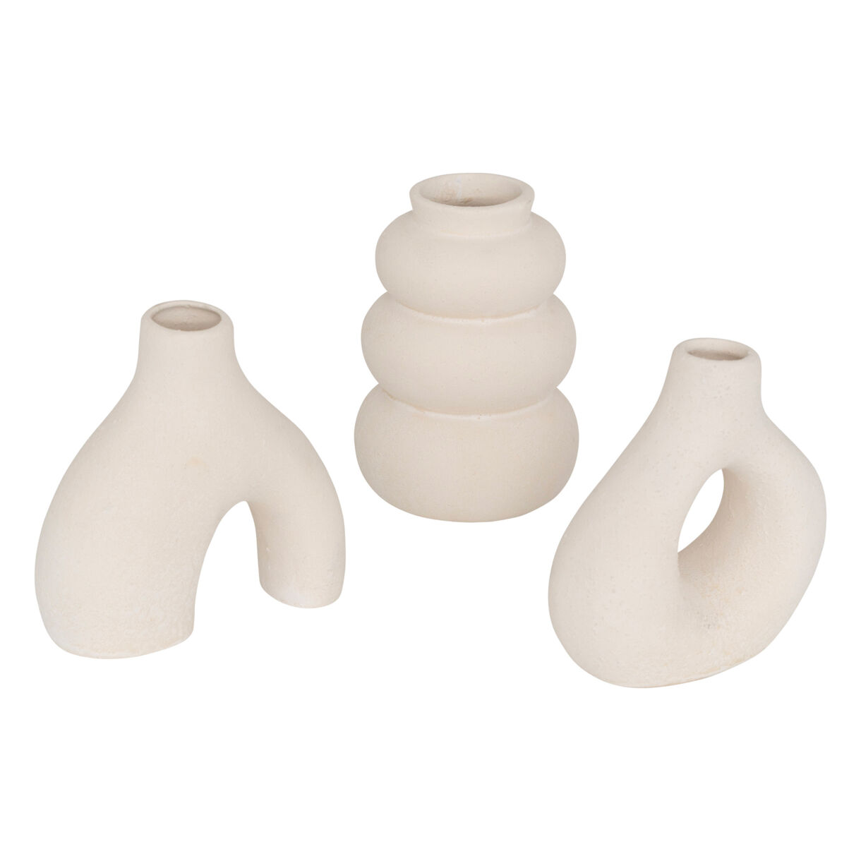 Set van 3 keramische vaasjes (H9 cm) Iora Wit