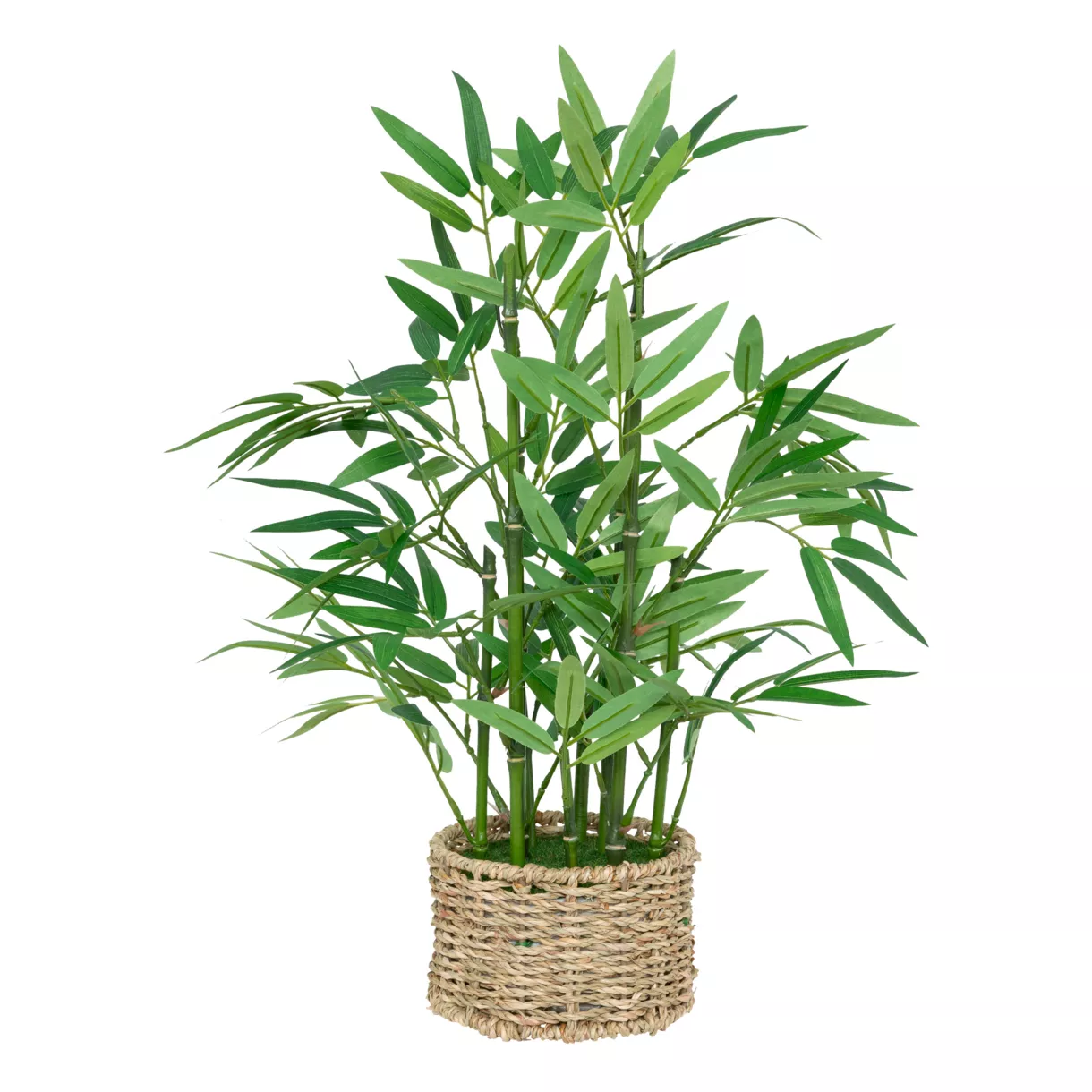 eminza Plante artificielle en pot tressé (H46 cm) Bambou Ly