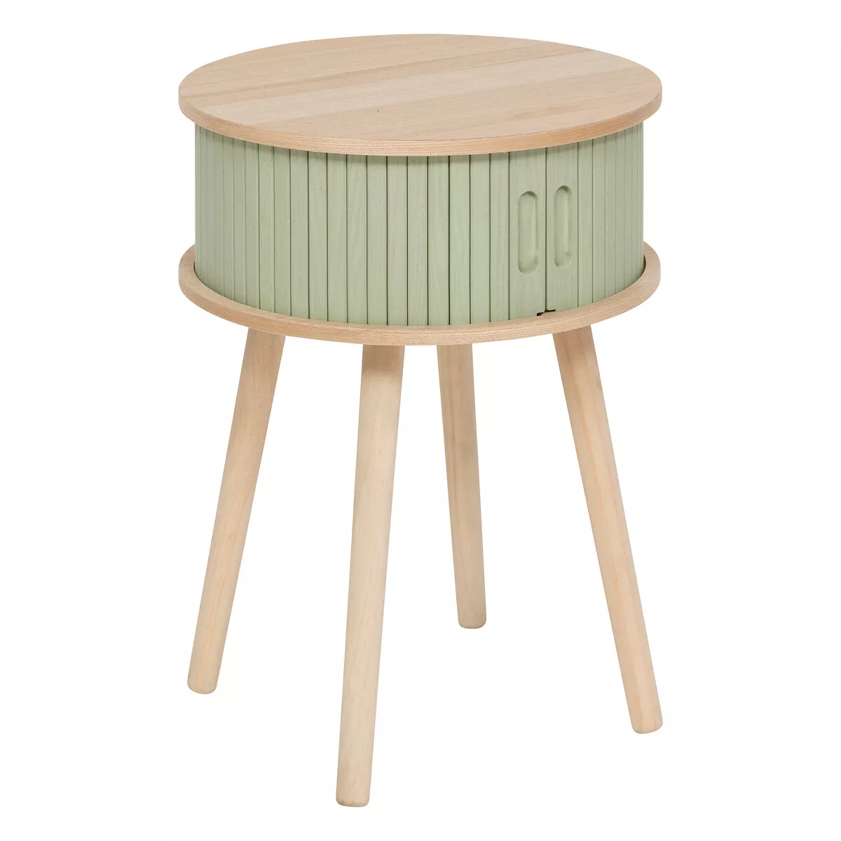 eminza Table de chevet ronde en bois (H54 cm) Nysos Vert d'eau