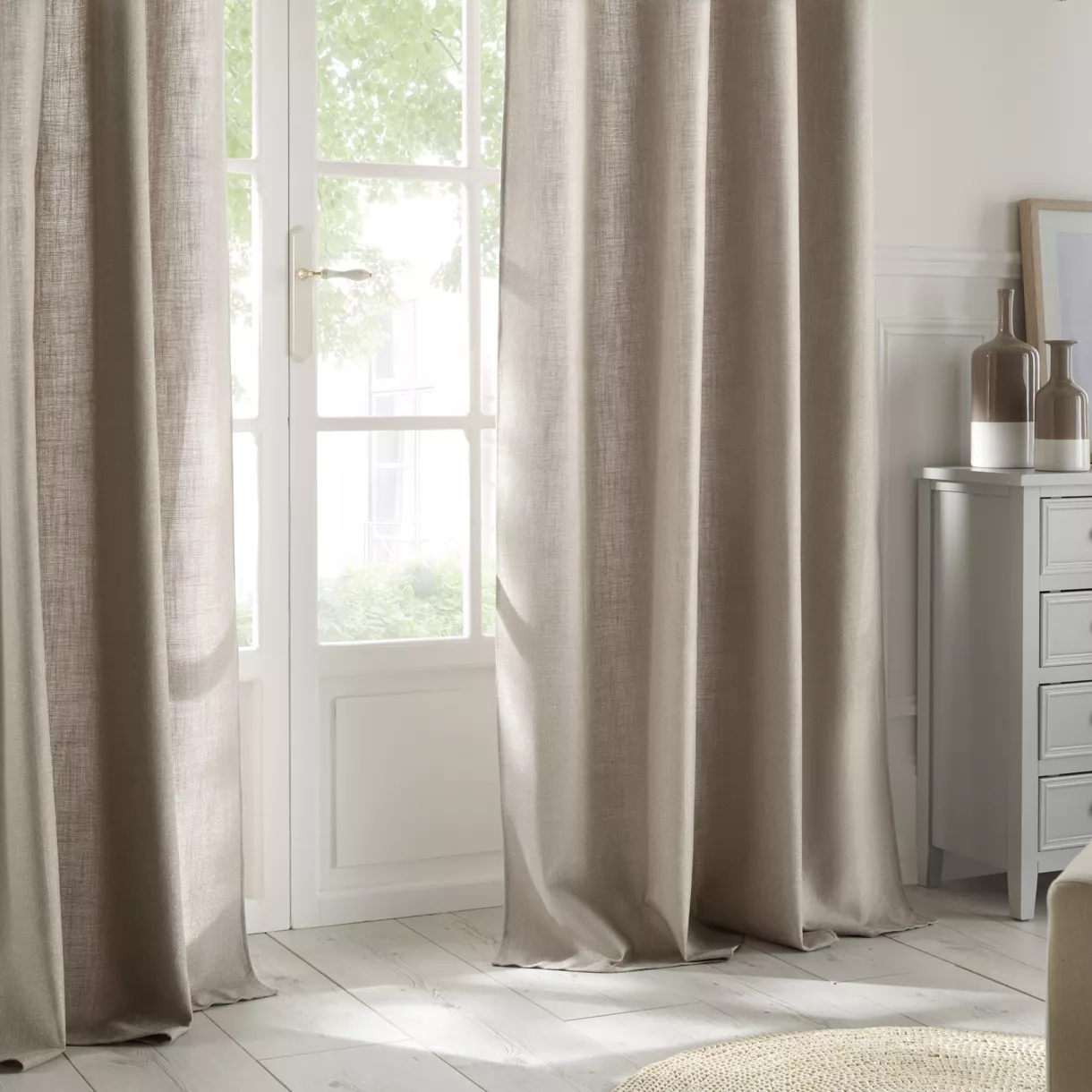 Cortina tejida (140 x 260 cm) Clem Beige lino