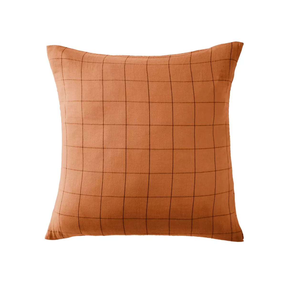 Taie d'oreiller carrée gaze de coton (60 x 60 cm) Gaïa Match Abricot