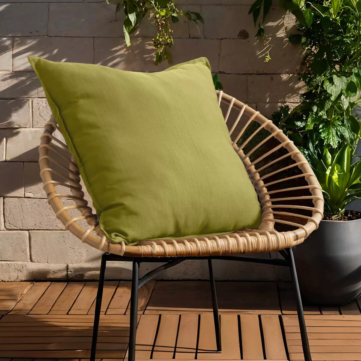 Cojín de exterior cuadrado (60 x 60 cm) Sunset Verde oliva