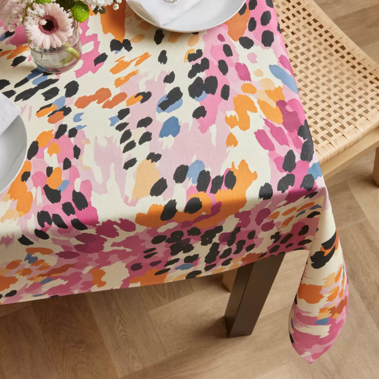 Rechthoekig gecoat katoenen tafelkleed (150 x 250 cm) Mowgli Multikleur