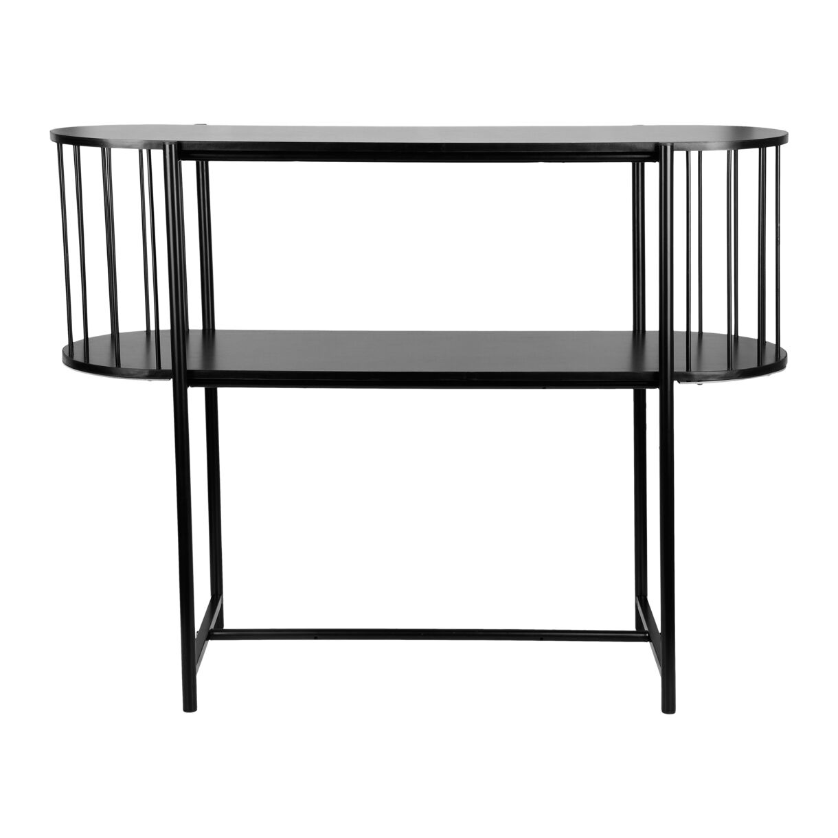 Houten en metalen console 2 niveaus (H75 cm) Octave Zwart