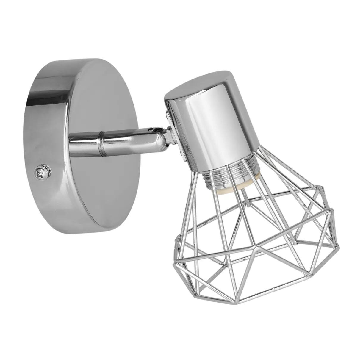 Draaibare metalen wandlamp (13 x 13,5 cm) Diamond Zilver