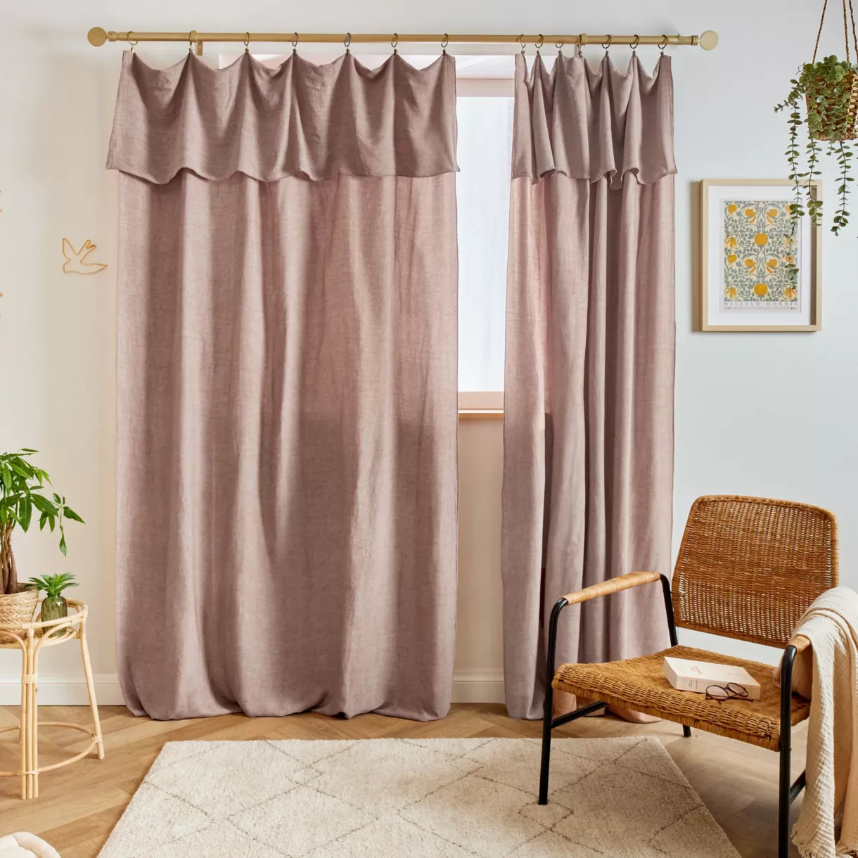 Rideau lyocell Tencel™ ajustable (140 x max 270 cm) Olivia Rose blush